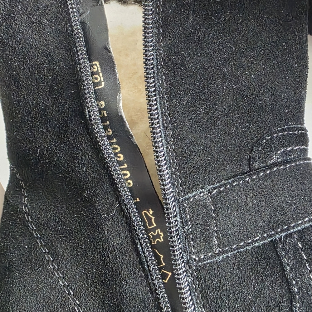 Remonte by Rieker Black Suede Fur Lined Ankle Boots EU 39 Winter Zip Booties - Picture 7 of 10
